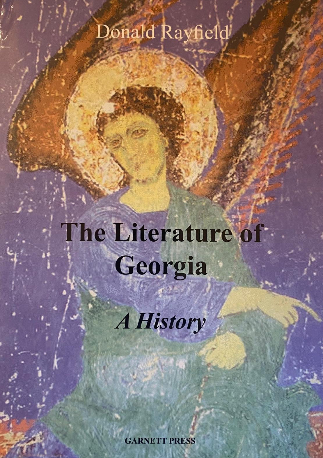 Book cover of 'The Literature of Georgia: A History' by Donald Rayfield with a religious icon design.