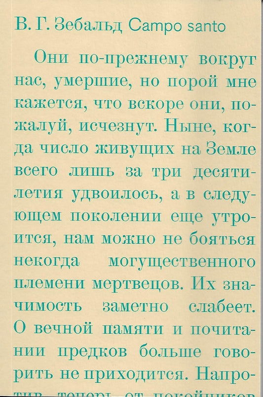 В. Г. Зебальд. Campo santo